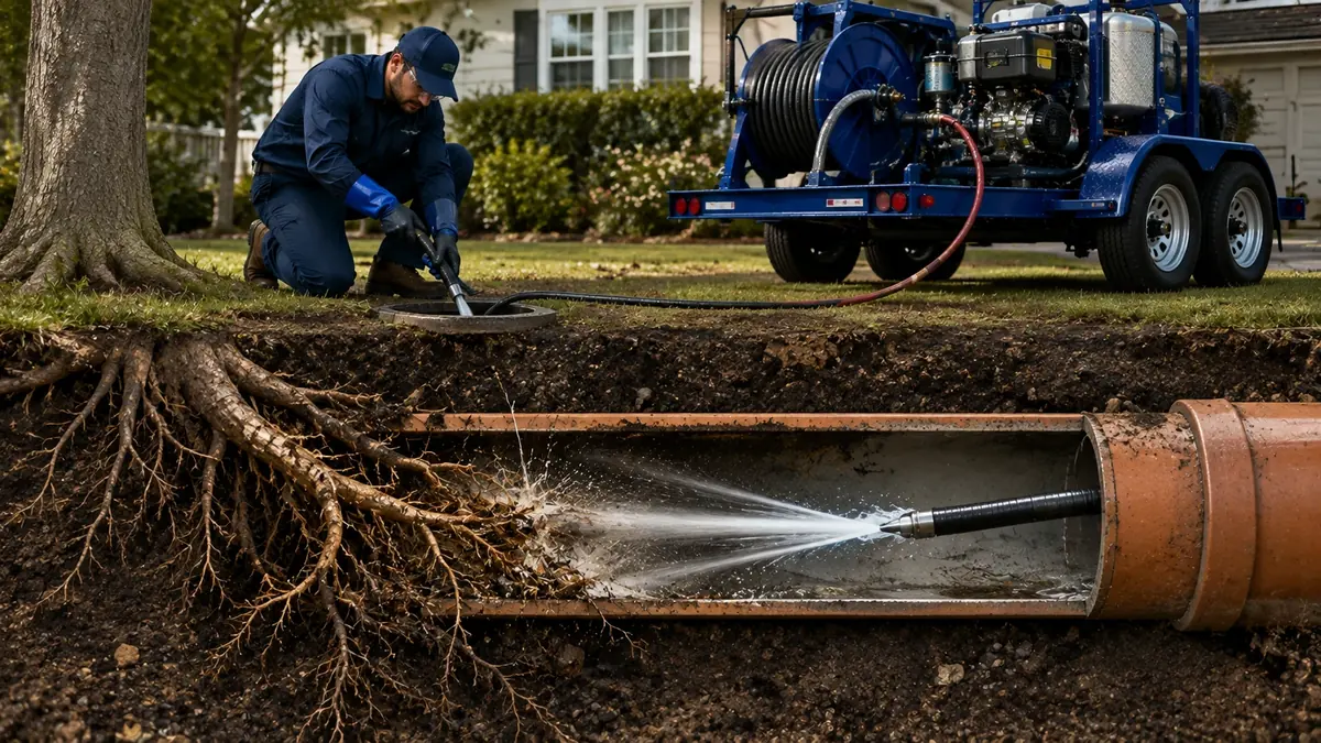 Tree Root Removal with Hydro Jetting in Nicasio